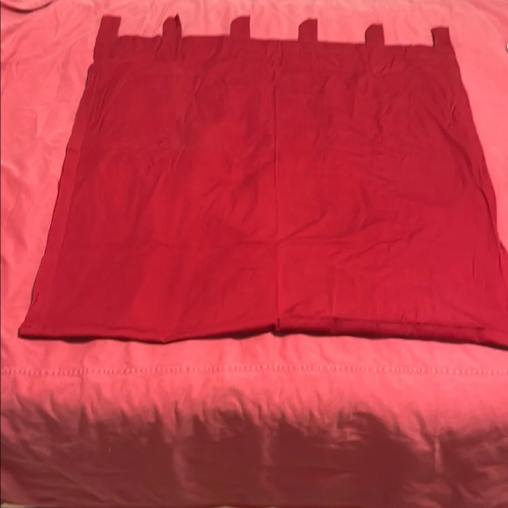 Mainstays Red Cotton Fabric Long Drape Panels 2  with 6 Hang Loops